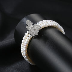 Two Butterfly Pearl Bracelet