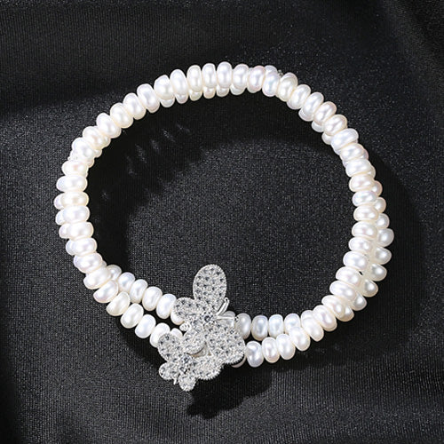 Two Butterfly Pearl Bracelet